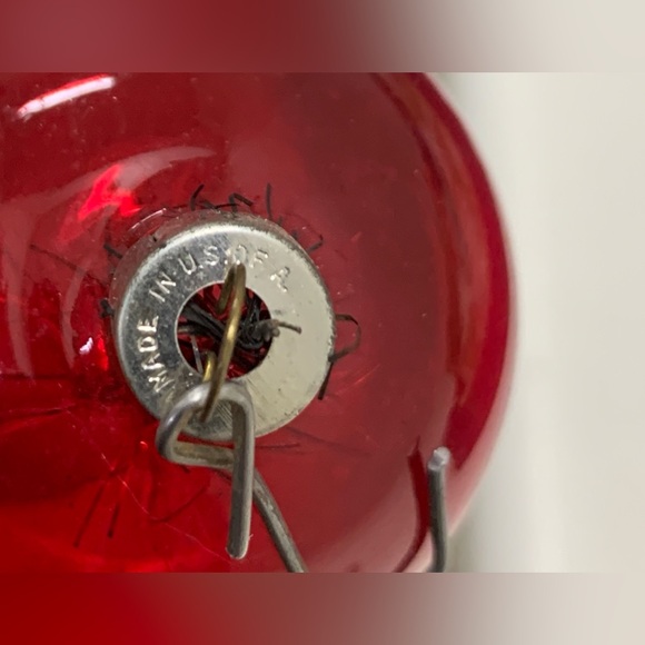 Antique Shiny Brite USA Tinsel Filled Transparent Glass Xmas Tree Ornament - Picture 4 of 6